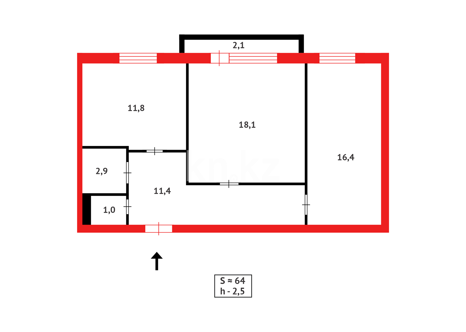 Продажа 2-комнатной квартиры, 64 м² - Продажа квартир в Караганде - страница 9 фото 15 из 15
