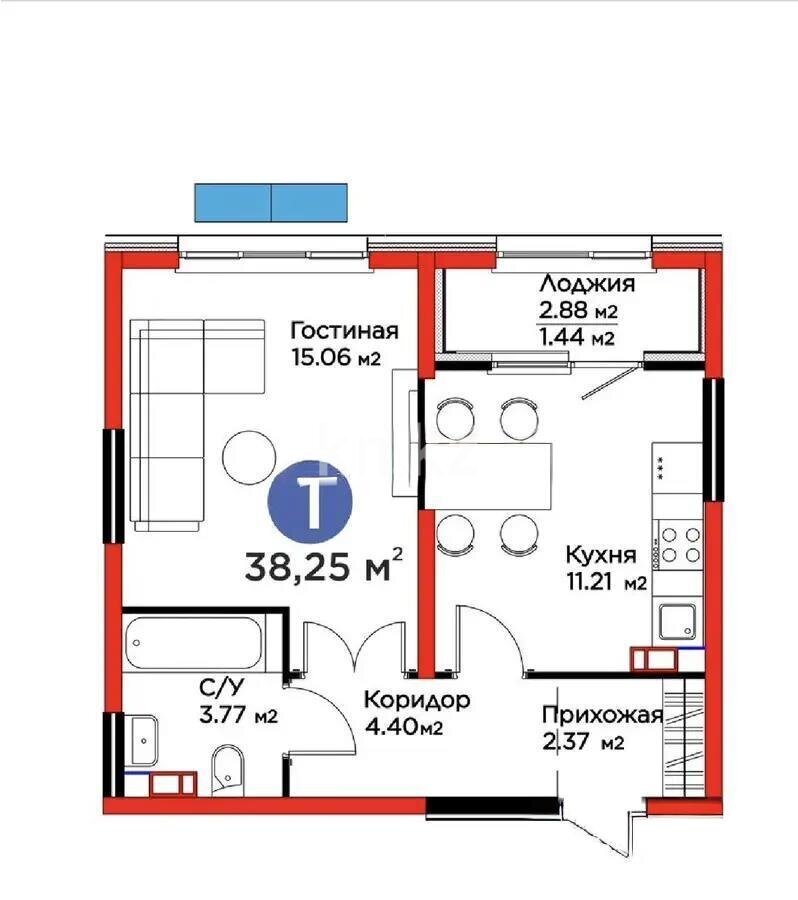 Продажа 1-комнатной квартиры, 38 м² в Алматы