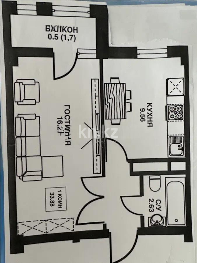 Продажа 1-комнатной квартиры, 33.88 м², ул. Е-430 в Астане - фото 8