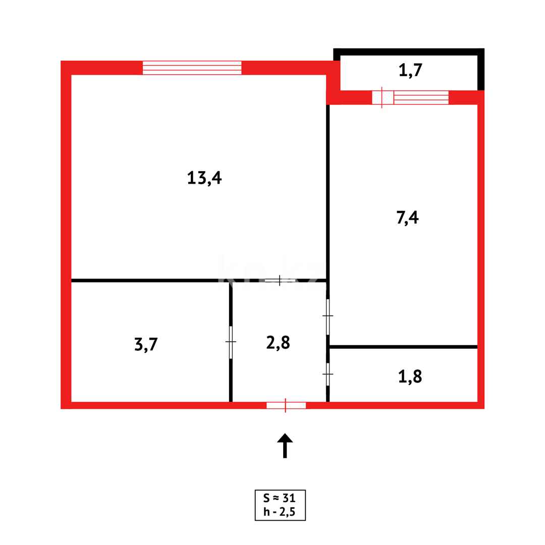 Продажа 1-комнатной квартиры, 32 м² - Продажа квартир в Караганде - страница 45 фото 14 из 14