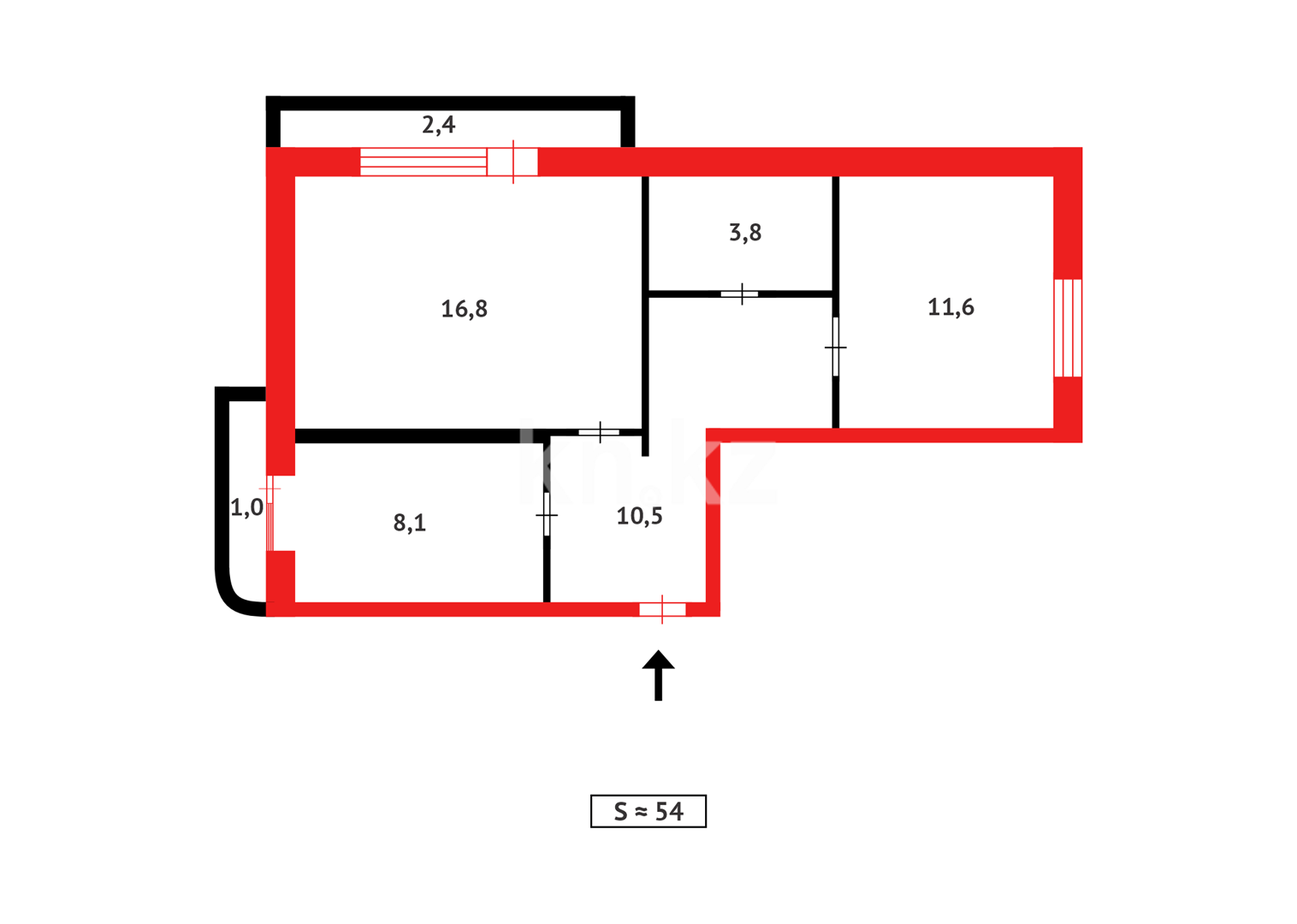 Продажа 2-комнатной квартиры, 54 м² в Караганде - фото 11