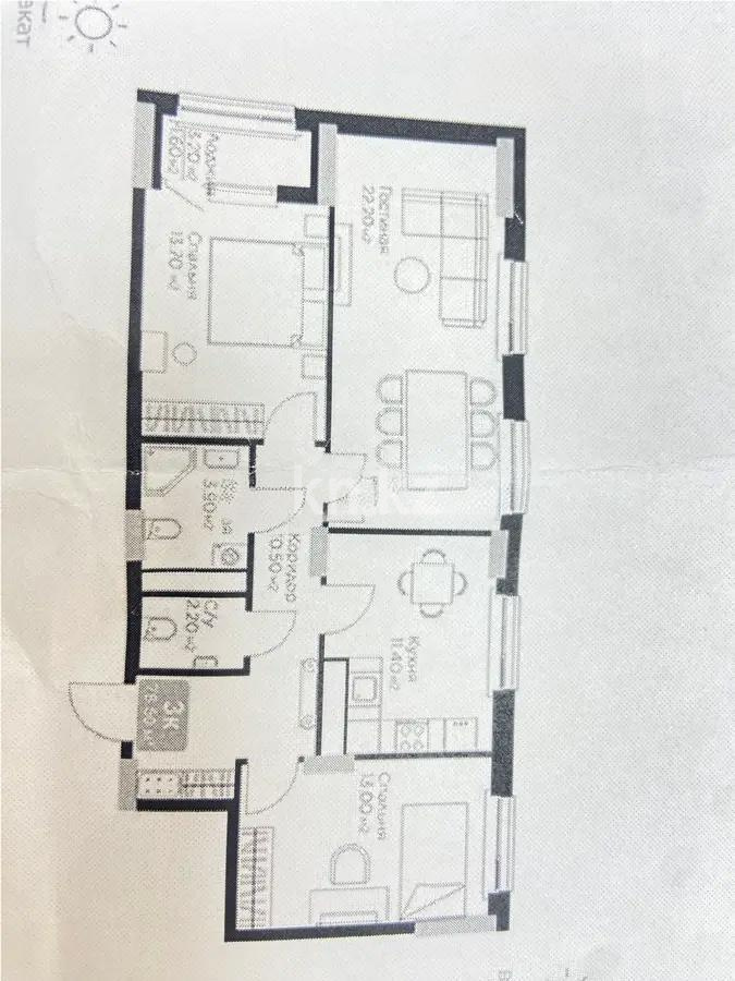 Продажа 3-комнатной квартиры, 79 м², ул. Молдагалиева, дом  7 - Продажа  трехкомнатных квартир в Астане без посредников с фото фото 1 из 1
