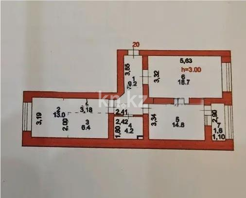 Продажа 3-комнатной квартиры, 68 м² - Продажа квартир в р-не Сарыарка Астаны фото 5 из 5