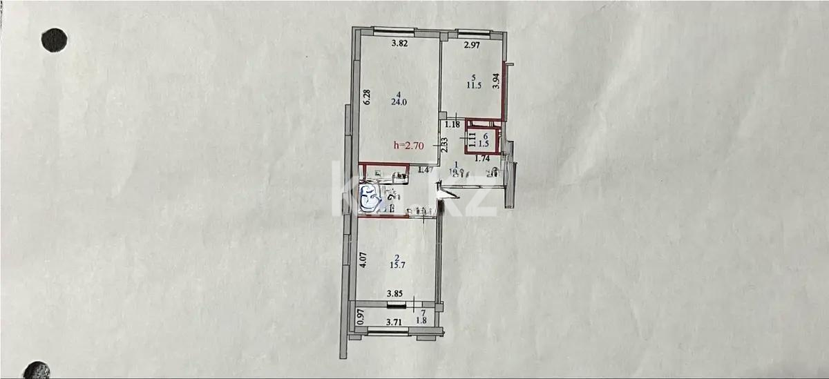 Продажа 2-комнатной квартиры, 71 м², ул. Сейфуллина, дом  41 - Продажа квартир в Астане фото 4 из 4
