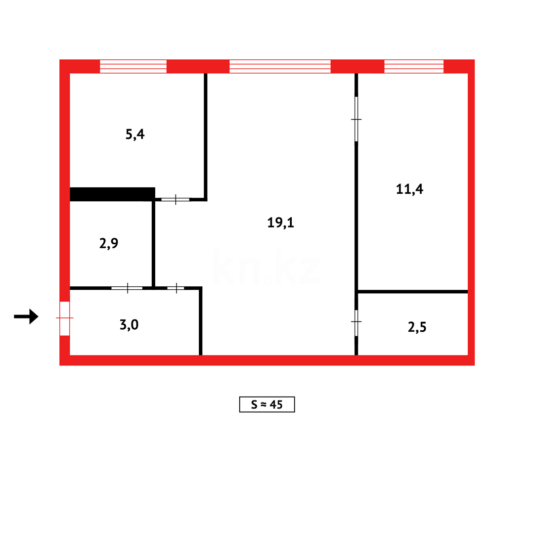 Продажа 2-комнатной квартиры, 45 м², ул. Тищенко в Темиртау - фото 15