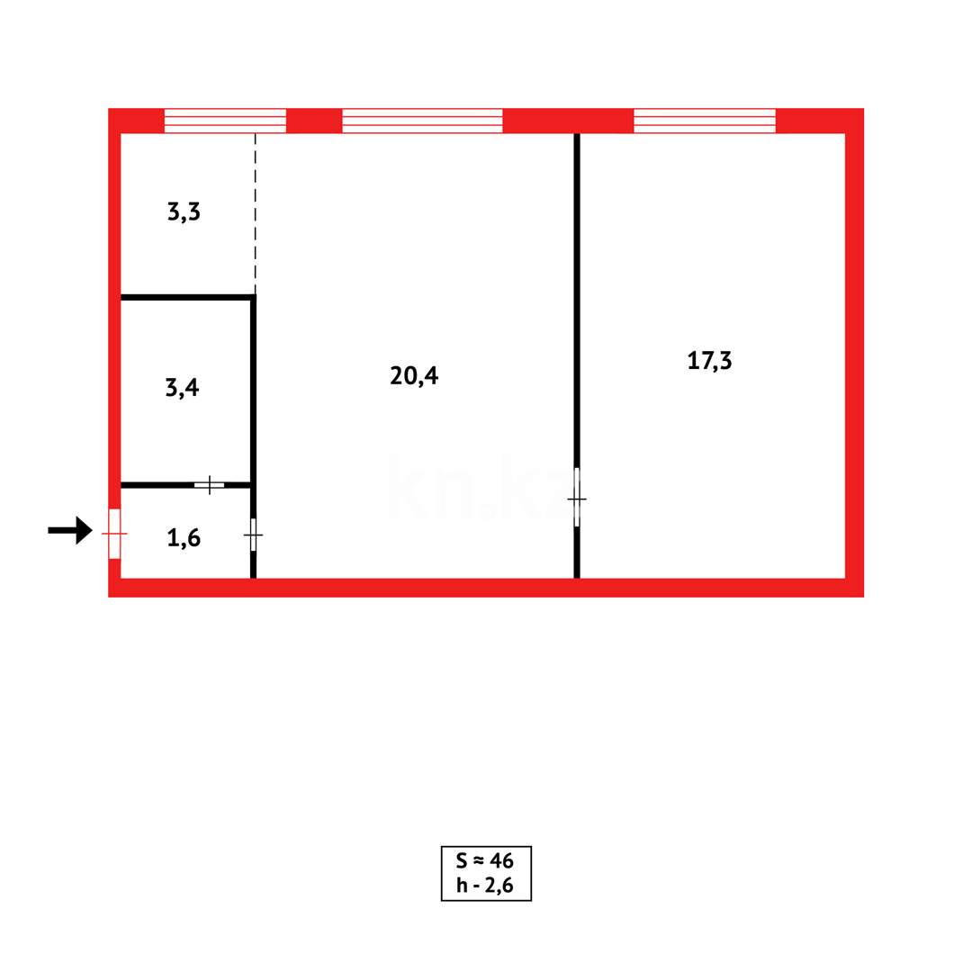 Продажа 2-комнатной квартиры, 46 м², пр. Н. Абдирова - Продажа квартир в Караганде фото 14 из 14