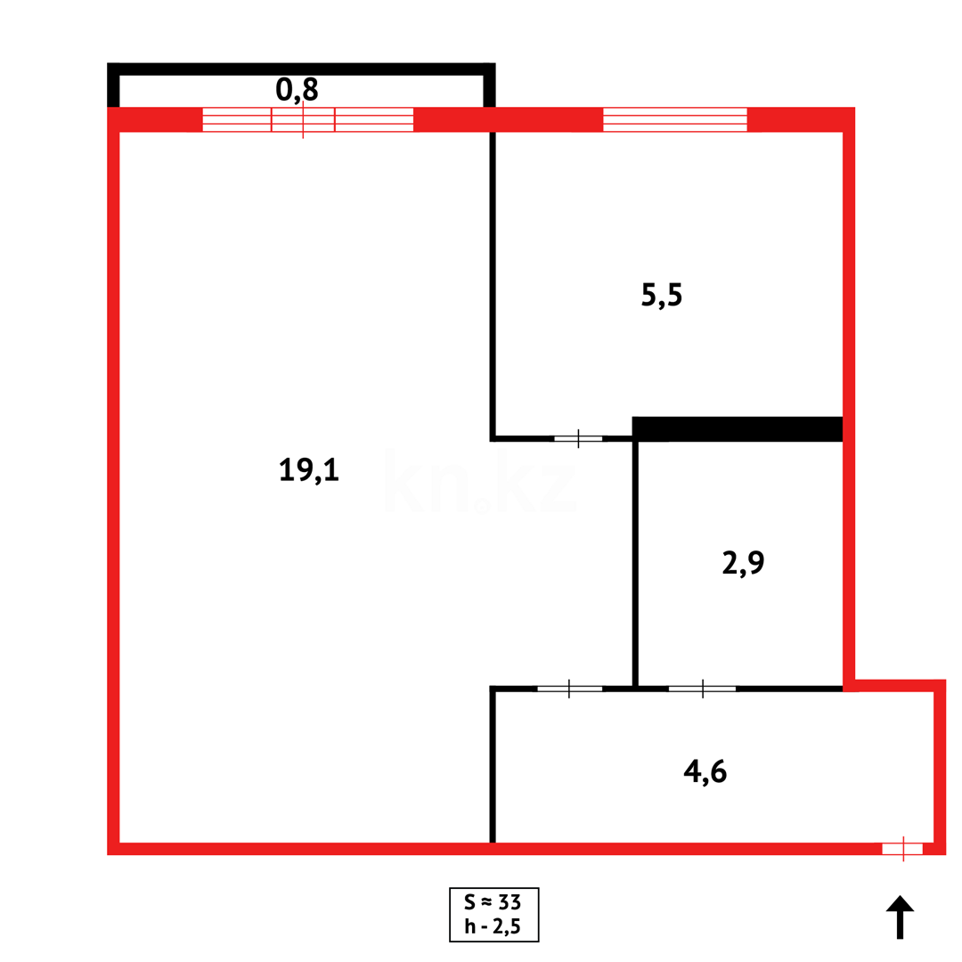 Продажа 1-комнатной квартиры, 33 м² в Темиртау - фото 8
