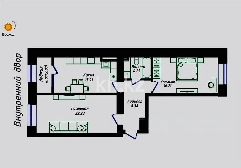 Продажа 2-комнатной квартиры, 72 м² - Продажа квартир в Актобе фото 1 из 1