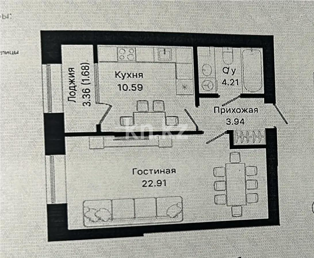 Продажа 1-комнатной квартиры, 43.33 м², ул. Панфилова, дом  85 в Астане