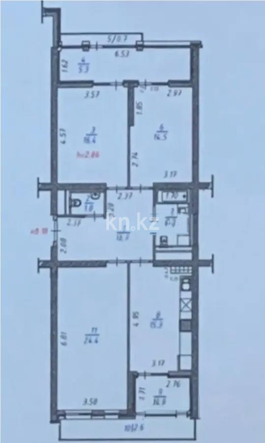 Продажа 3-комнатной квартиры, 100.8 м², пр. Серкебаева, дом  91 - Продажа квартир в Алматы фото 4 из 4