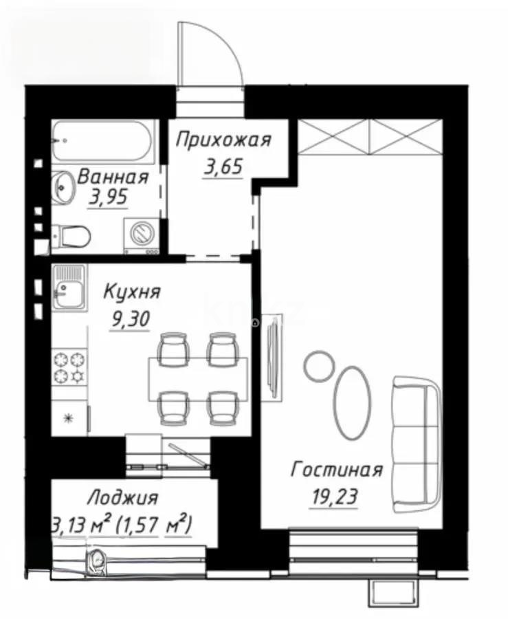 Продажа 1-комнатной квартиры, 38 м², ул. Айтматова, дом  1 стр - Продажа квартир в Астане без посредников фото 1 из 1