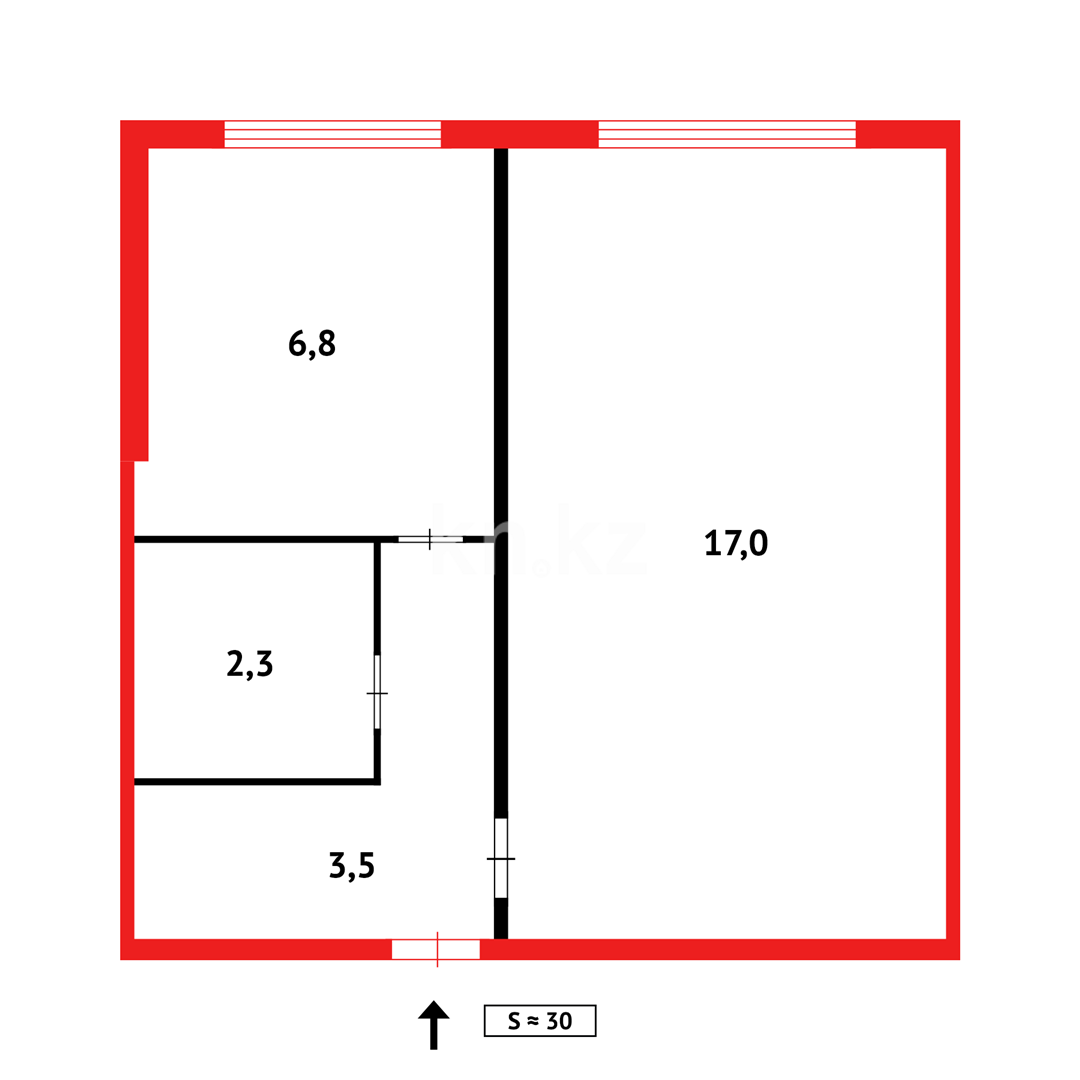 Продажа 1-комнатной квартиры, 31 м², мкр-н 17 - Продажа квартир в Караганде фото 5 из 5
