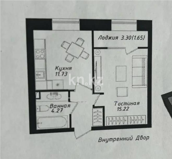 Продажа 1-комнатной квартиры, 36.51 м² в Астане