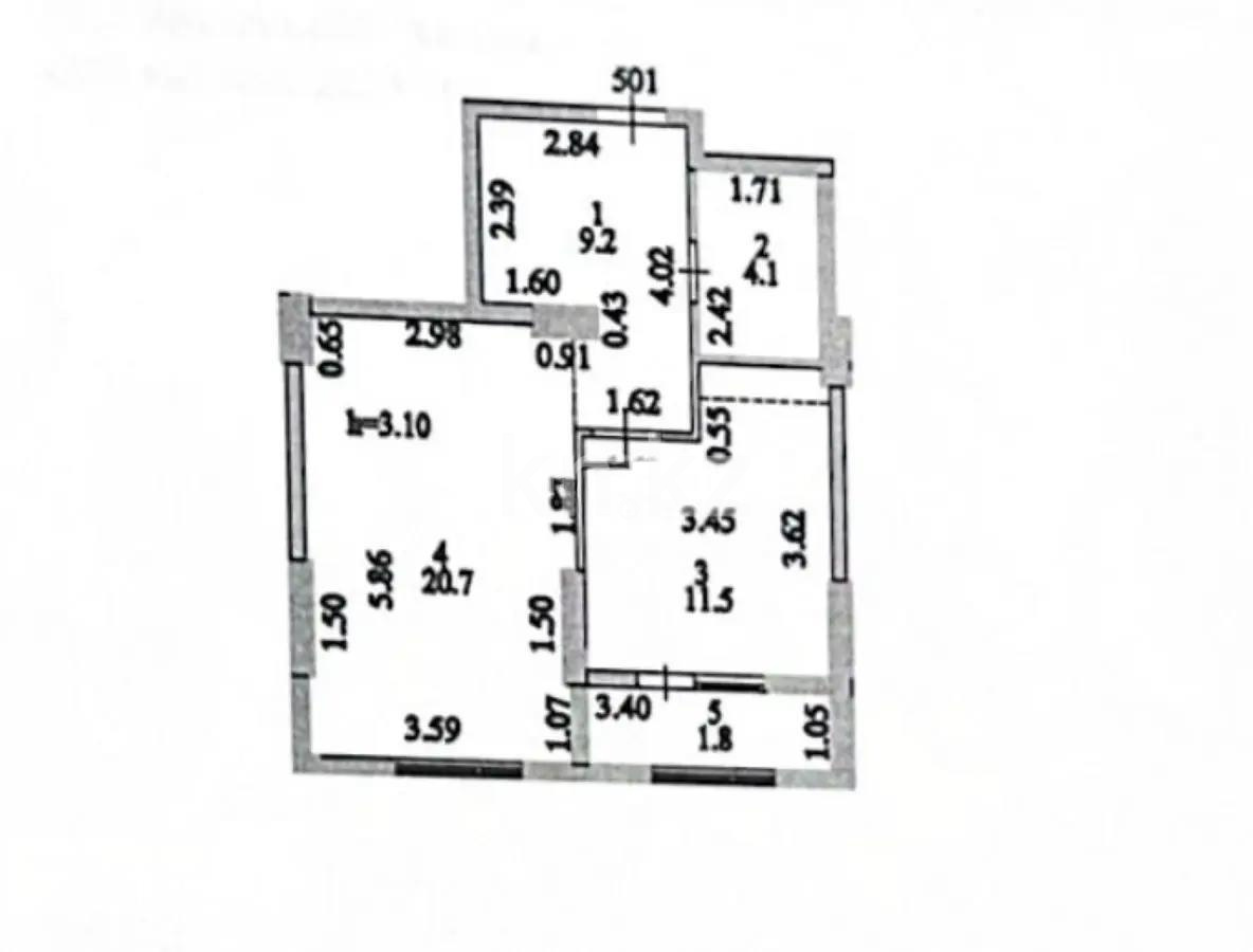 Продажа 2-комнатной квартиры, 47 м², пр. Туран, дом  39а - Продажа  двухкомнатных квартир в Астане с фото фото 3 из 3