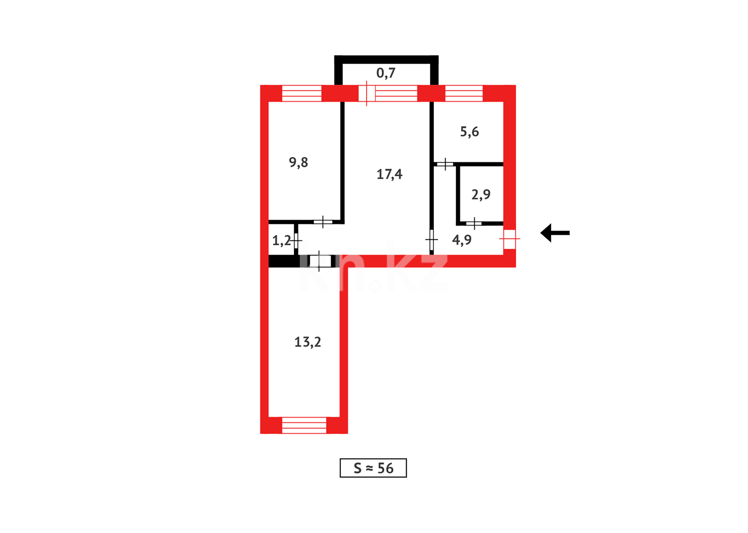 Продажа 3-комнатной квартиры, 54 м² в Сарани - фото 9