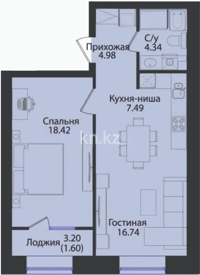 Продажа 2-комнатной квартиры, 53 м², ул. Айтматова, дом  77/7 - Продажа  двухкомнатных квартир в новостройках Астаны фото 5 из 5