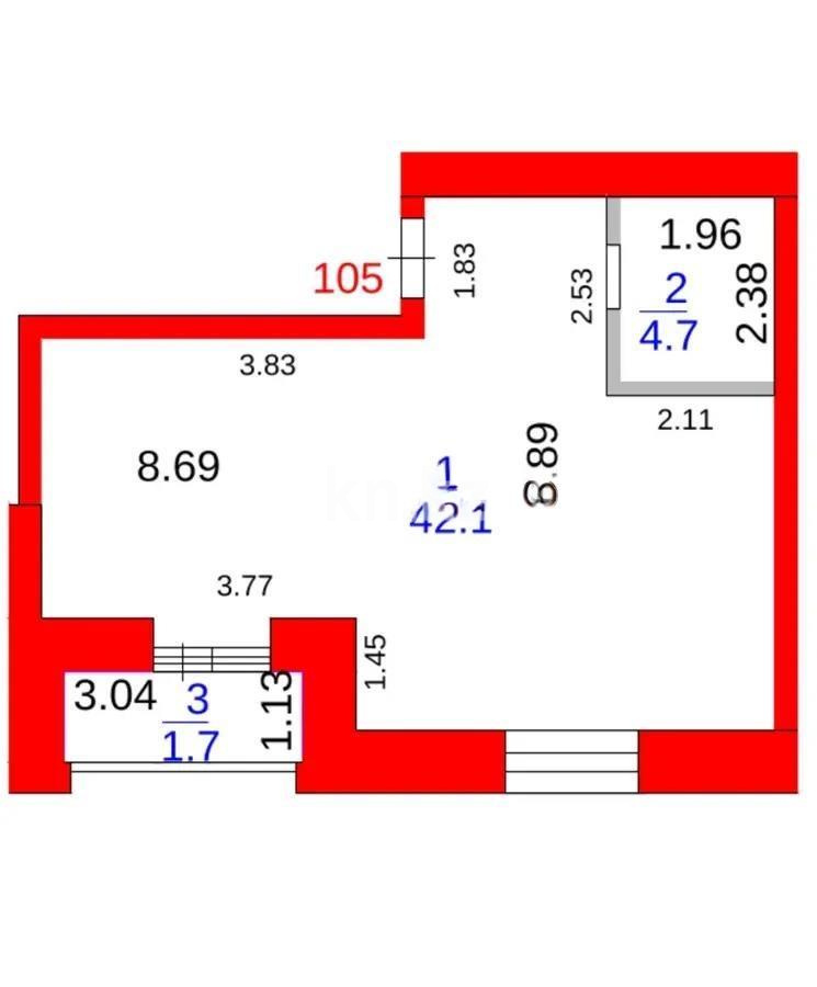 Продажа 1-комнатной квартиры, 48 м², 218 учетный квартал, дом  154 - Продажа квартир в Караганде без посредников с фото фото 1 из 1