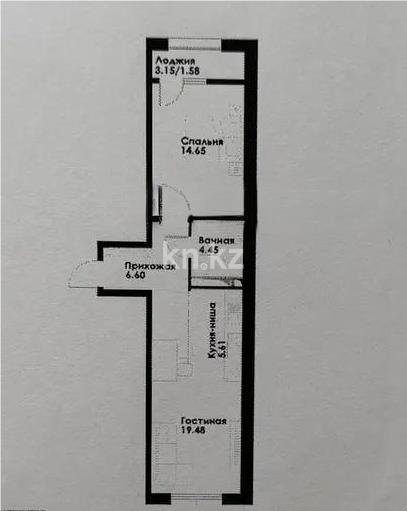 Продажа 2-комнатной квартиры, 52.37 м² - Продажа квартир в Алматы - страница 186 фото 1 из 1