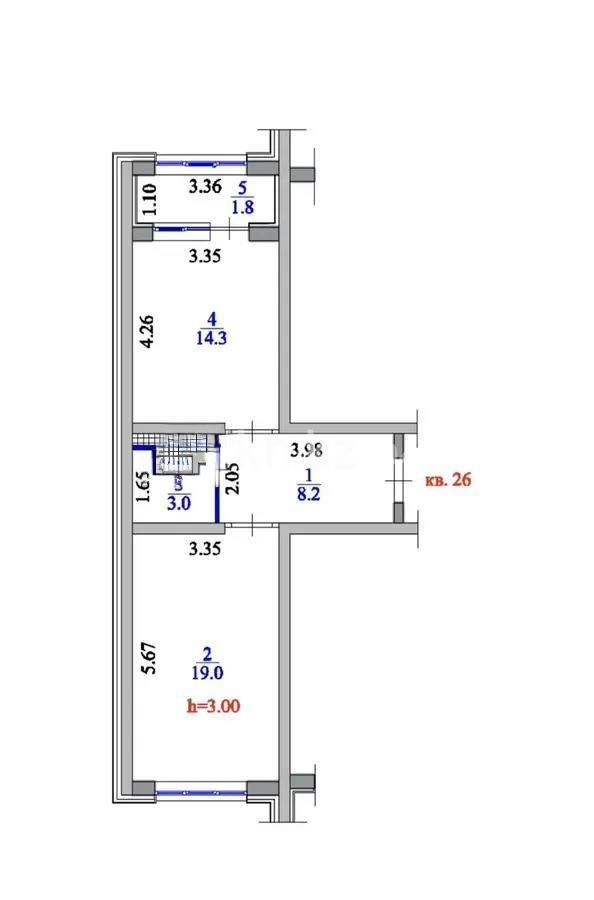 Продажа 1-комнатной квартиры, 46.3 м², ул. Жапсарбаева, дом  68 в Алматы - фото 4