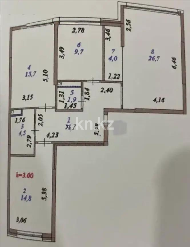 Продажа 4-комнатной квартиры, 90 м², пр. Туран, дом  52/2 - Продажа квартир в Астане фото 10 из 10