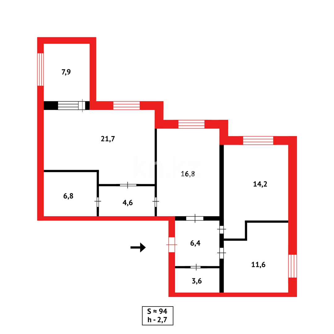 Продажа 4-комнатной квартиры, 93 м² - Продажа квартир в Караганде - страница 4 фото 19 из 19