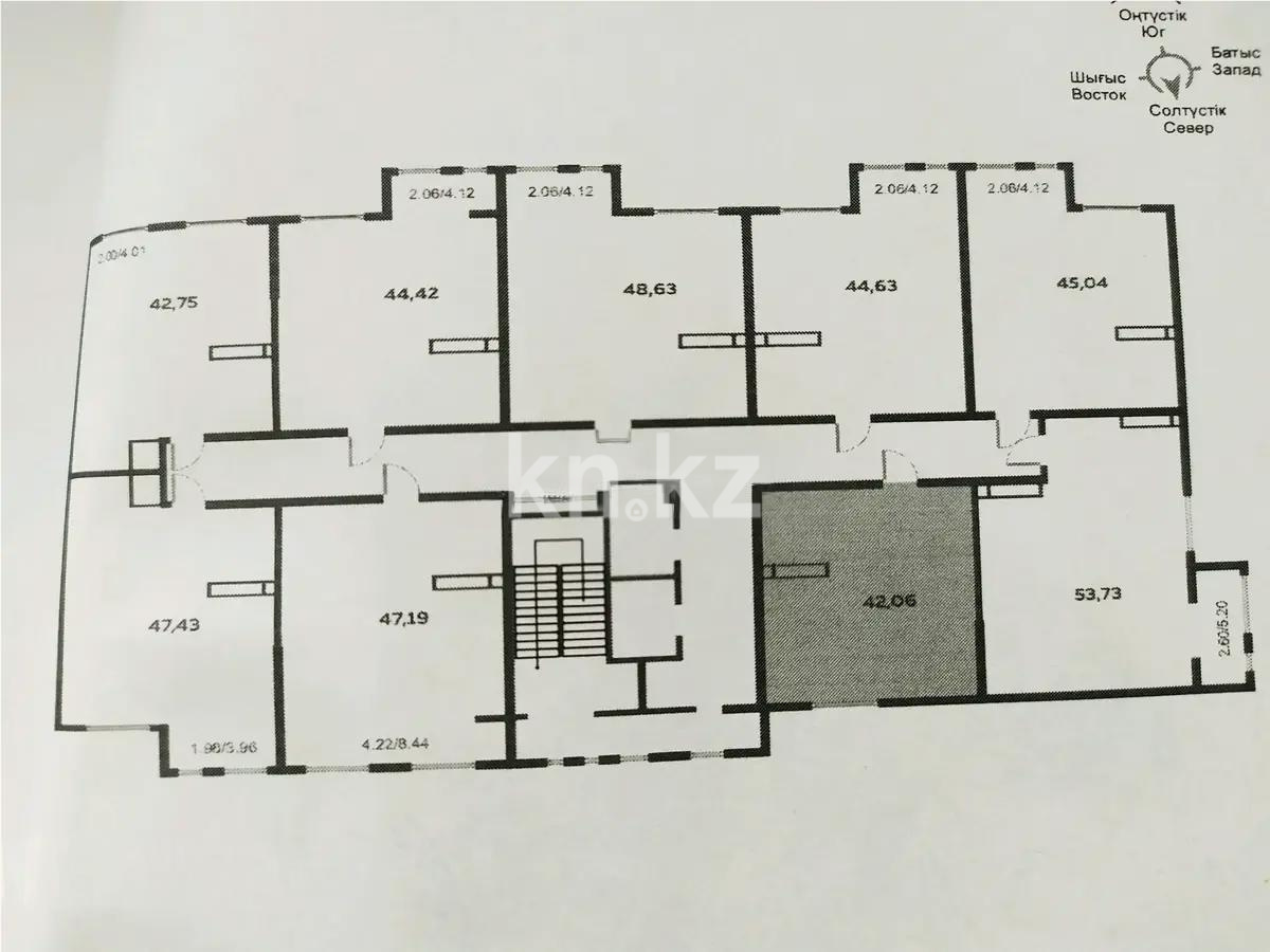 Продажа 1-комнатной квартиры, 42 м², пр. Райымбека, дом  349/1 - Продажа  однокомнатных квартир в Алматы без посредников с фото фото 1 из 1