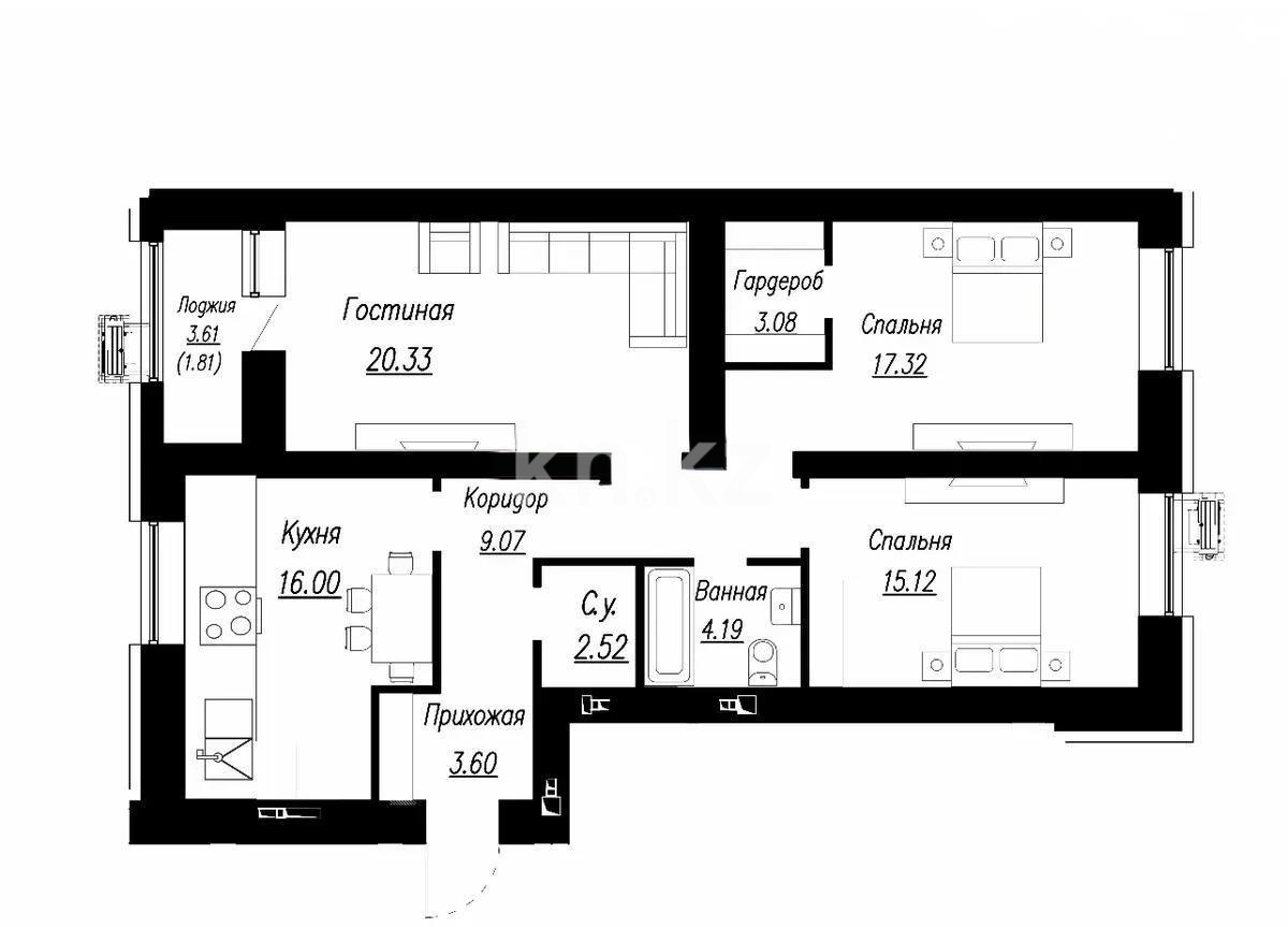 Продажа 3-комнатной квартиры, 93 м² - Продажа квартир от собственников в Астане - страница 15 фото 1 из 1