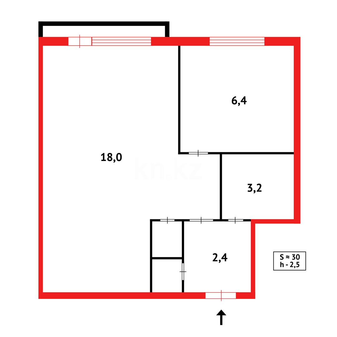Продажа 1-комнатной квартиры, 29 м² - Продажа квартир в блочном доме в Темиртау - страница 2 фото 13 из 13