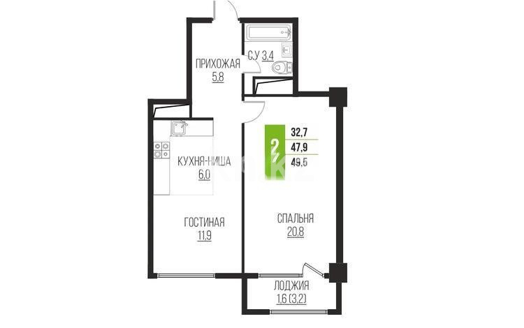Продажа 2-комнатной квартиры, 50 м², мкр-н Дарабоз, дом  25а - Продажа  двухкомнатных квартир в Алматы без посредников с фото фото 1 из 1