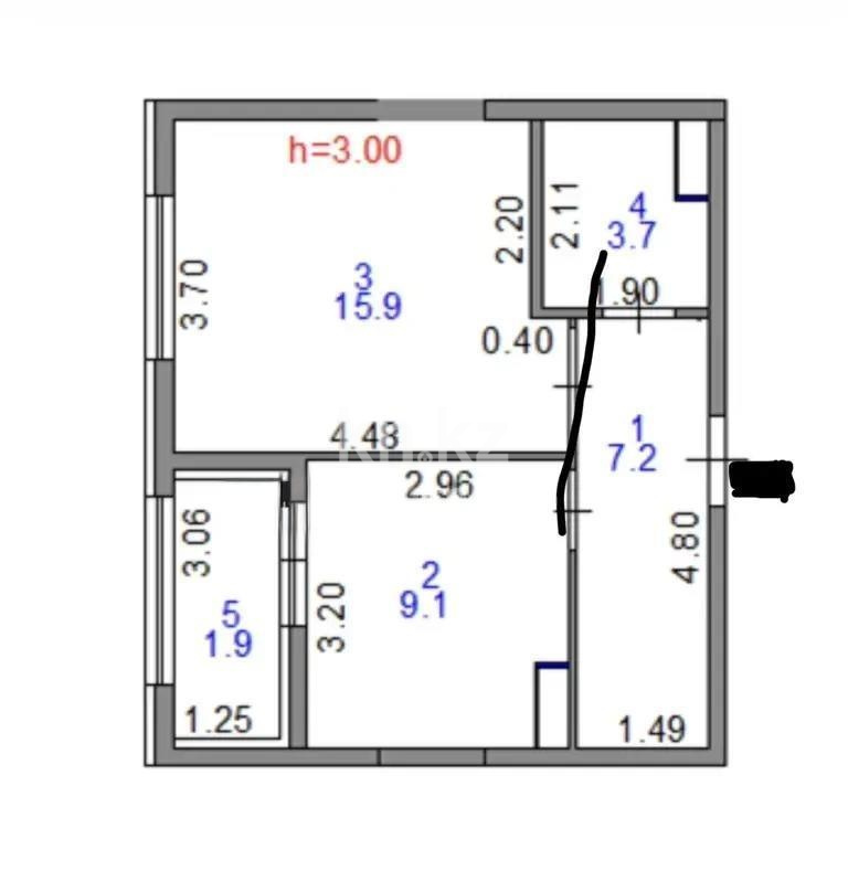 Продажа 1-комнатной квартиры, 37.8 м² в Астане