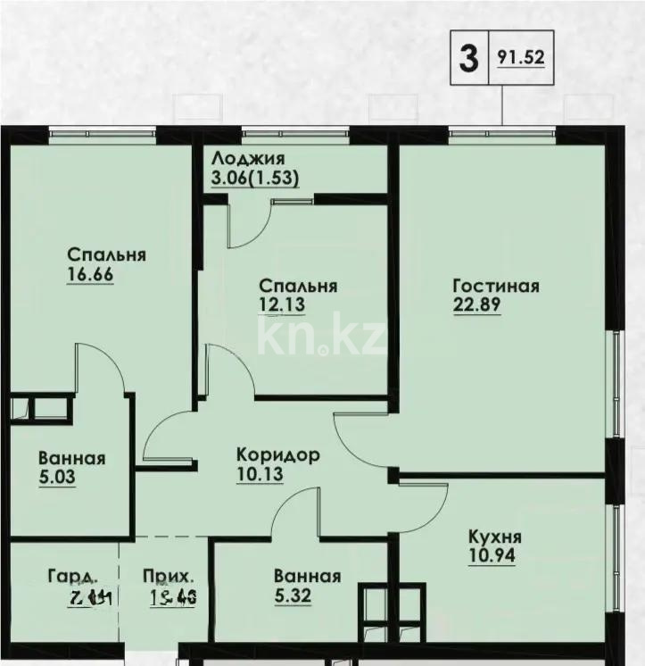 Продажа 3-комнатной квартиры, 90 м² в Алматы
