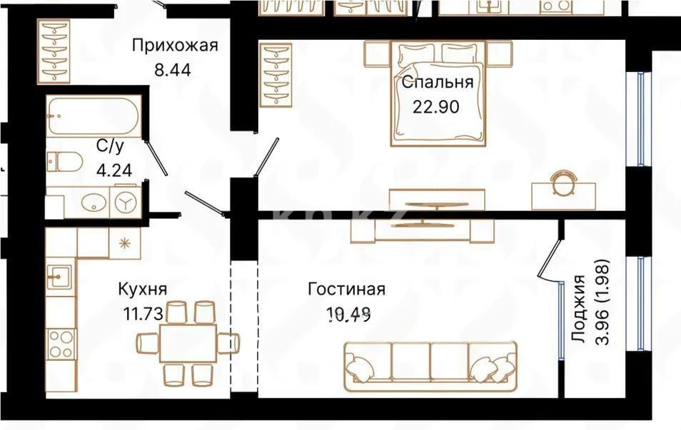 Продажа 2-комнатной квартиры, 68 м², ул. Панфилова, дом  85 - Продажа квартир в Казахстане фото 1 из 1