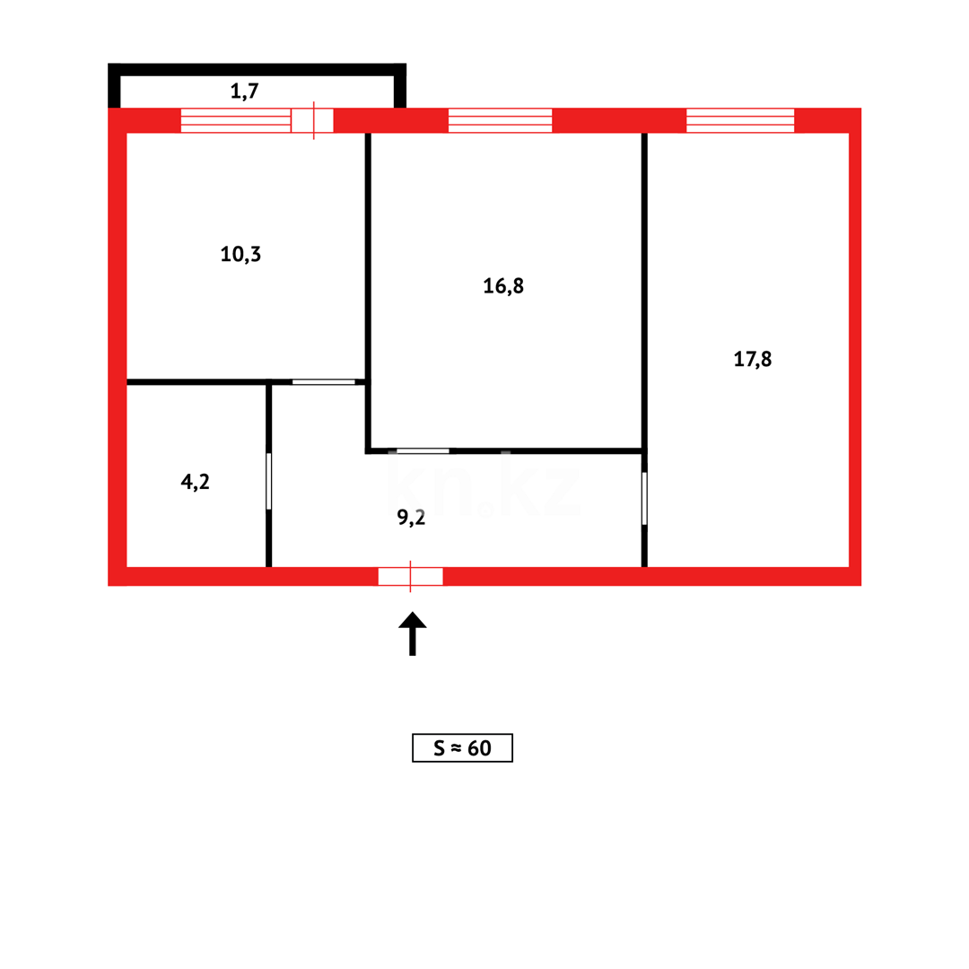 Продажа 2-комнатной квартиры, 63 м² в Караганде - фото 5