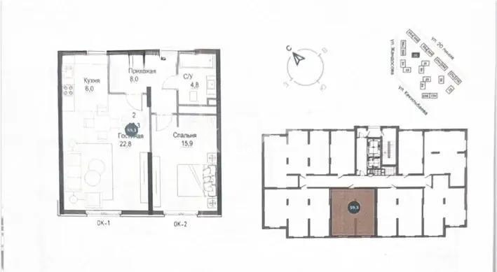 Продажа 2-комнатной квартиры, 59.3 м² - Продажа двухкомнатных квартир от собственников в Алматы - страница 2 фото 1 из 1