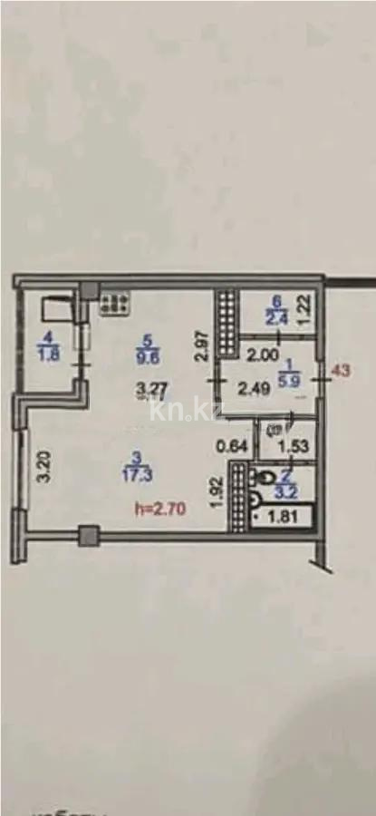 Продажа 1-комнатной квартиры, 40.2 м², ул. Есенова, дом  160/3 - Продажа  однокомнатных квартир в новостройках Алматы фото 1 из 1