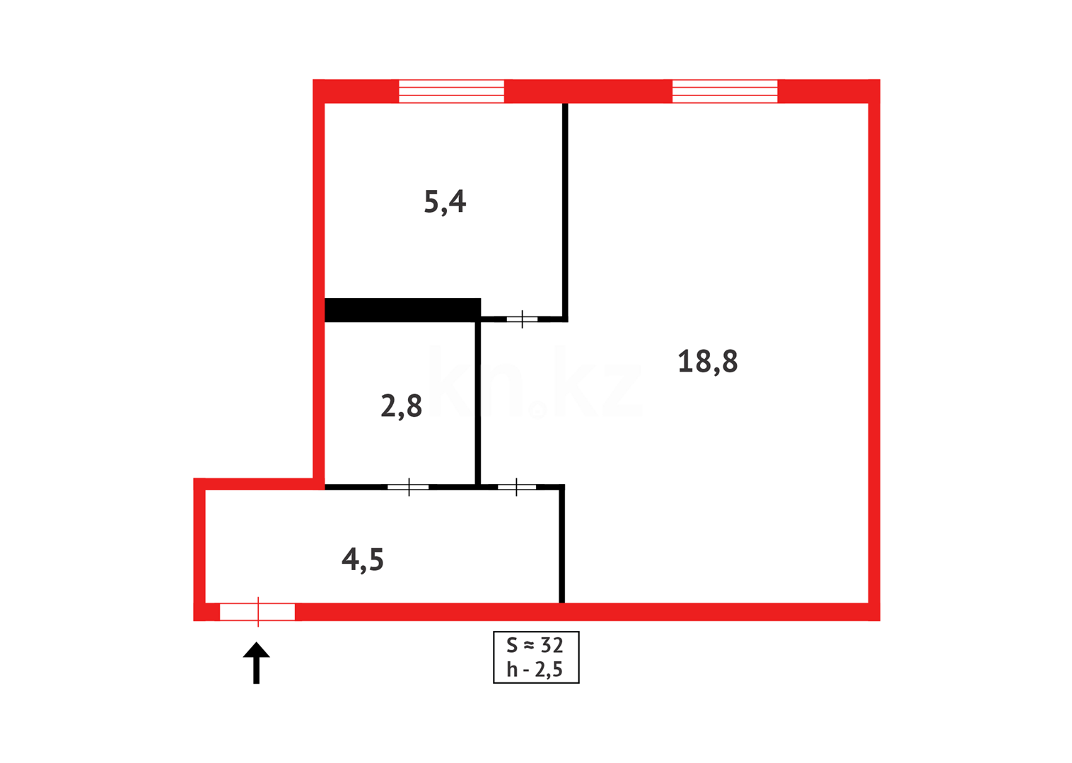 Продажа 1-комнатной квартиры, 31 м² - Продажа квартир в Кокшетау фото 6 из 6
