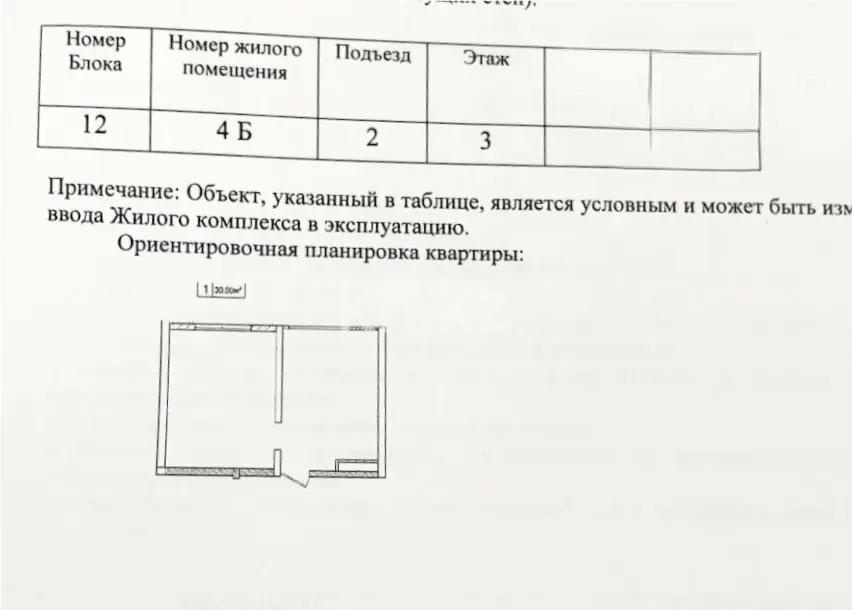 Продажа 1-комнатной квартиры, 30 м² - Продажа квартир в новостройках Алматы - страница 8 фото 1 из 1