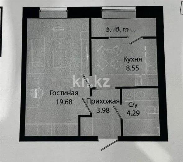 Продажа 1-комнатной квартиры, 38.2 м², ул. Жошы хана, дом  17 - Продажа  однокомнатных квартир в Астане без посредников фото 1 из 1