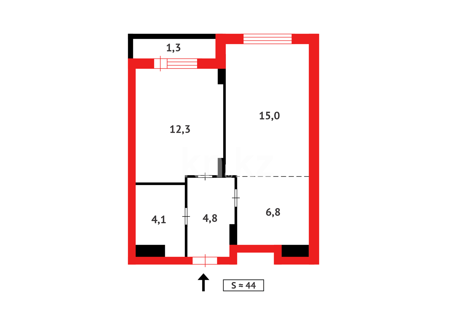 Продажа 2-комнатной квартиры, 44.3 м², ул. Толе би в Астане - фото 9