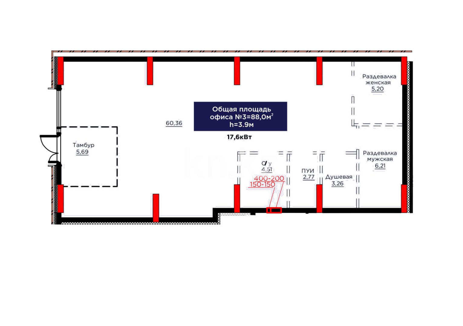 Продажа помещения, 88 м² - Продажа офисных и торговых помещений в Казахстане фото 1 из 4