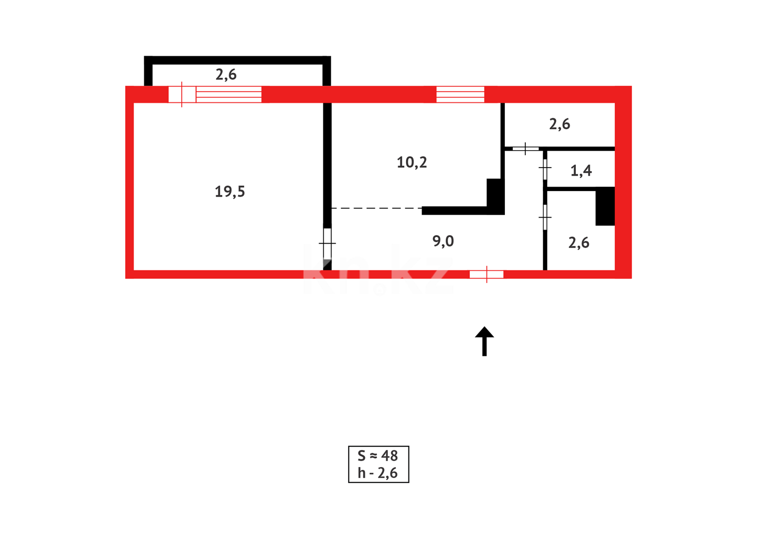 Продажа 1-комнатной квартиры, 47 м² в Караганде - фото 16