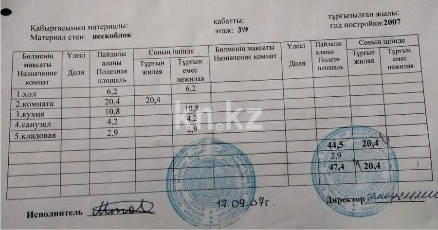 Продажа 1-комнатной квартиры, 47.4 м², ул. Керей, Жанибек хандар, дом  9 в Астане - фото 4