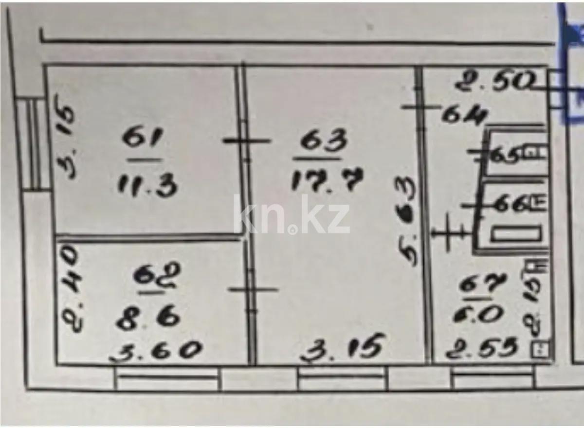 Продажа 3-комнатной квартиры, 51.7 м², пр. Назарбаева, дом  266 - Продажа квартир в Алматы фото 7 из 7