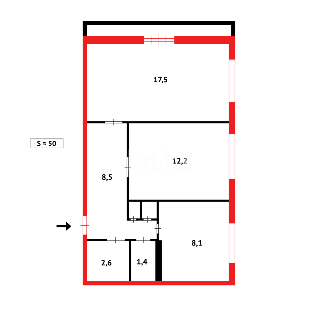 Продажа 2-комнатной квартиры, 50 м², ул. 3-й А мик-н в Темиртау - фото 13