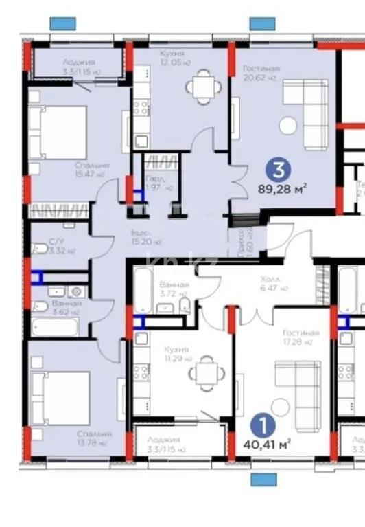 Продажа 3-комнатной квартиры, 89.28 м², пр. Туран, дом  57/6 в Астане