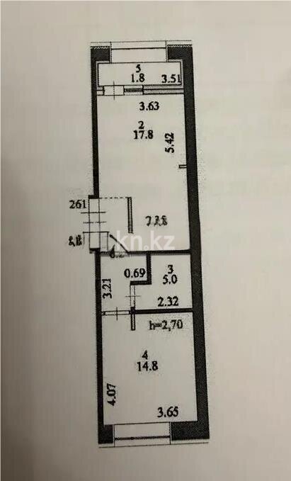 Продажа 1-комнатной квартиры, 45.6 м² в Астане - фото 3