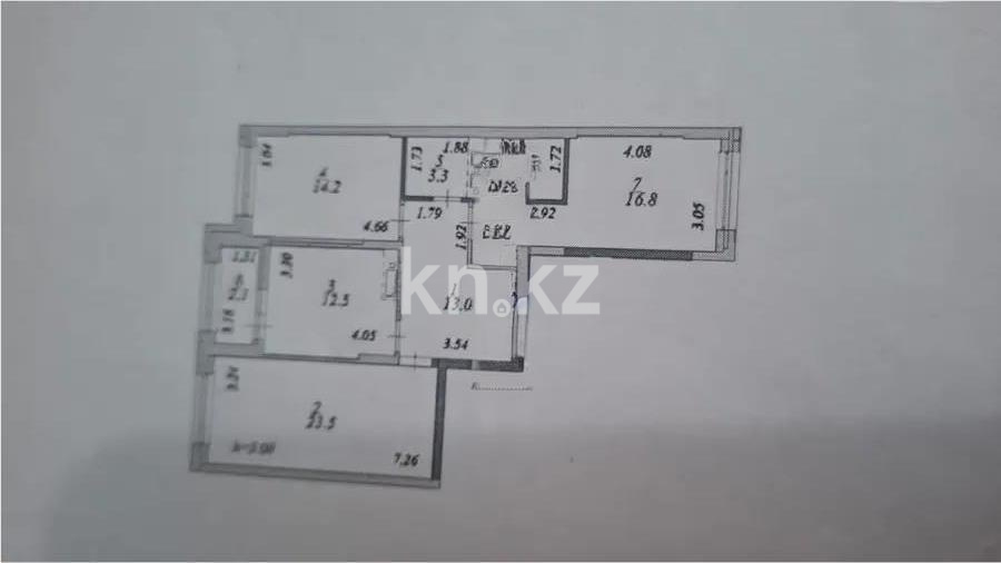 Продажа 3-комнатной квартиры, 89.2 м² - Продажа трехкомнатных квартир в блочном доме в Астане - страница 3 фото 1 из 1