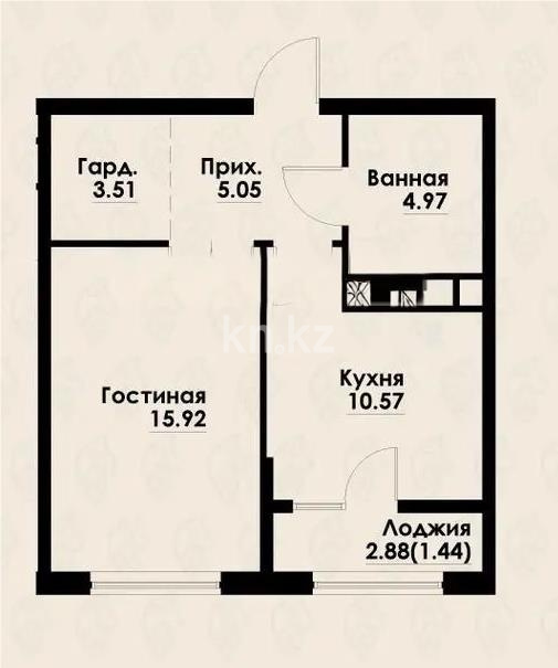 Продажа 1-комнатной квартиры, 41.5 м² в Алматы