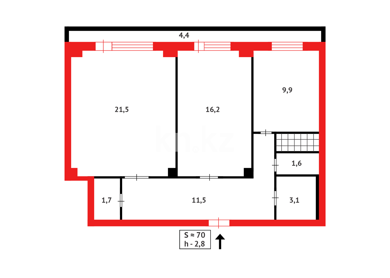 Продажа 2-комнатной квартиры, 72 м², ул. Момышулы - Продажа квартир в Караганде фото 16 из 16