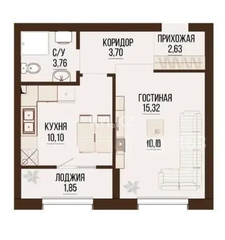 Продажа 1-комнатной квартиры, 37.34 м² - Продажа недвижимости в Алматы - страница 2 фото 1 из 1